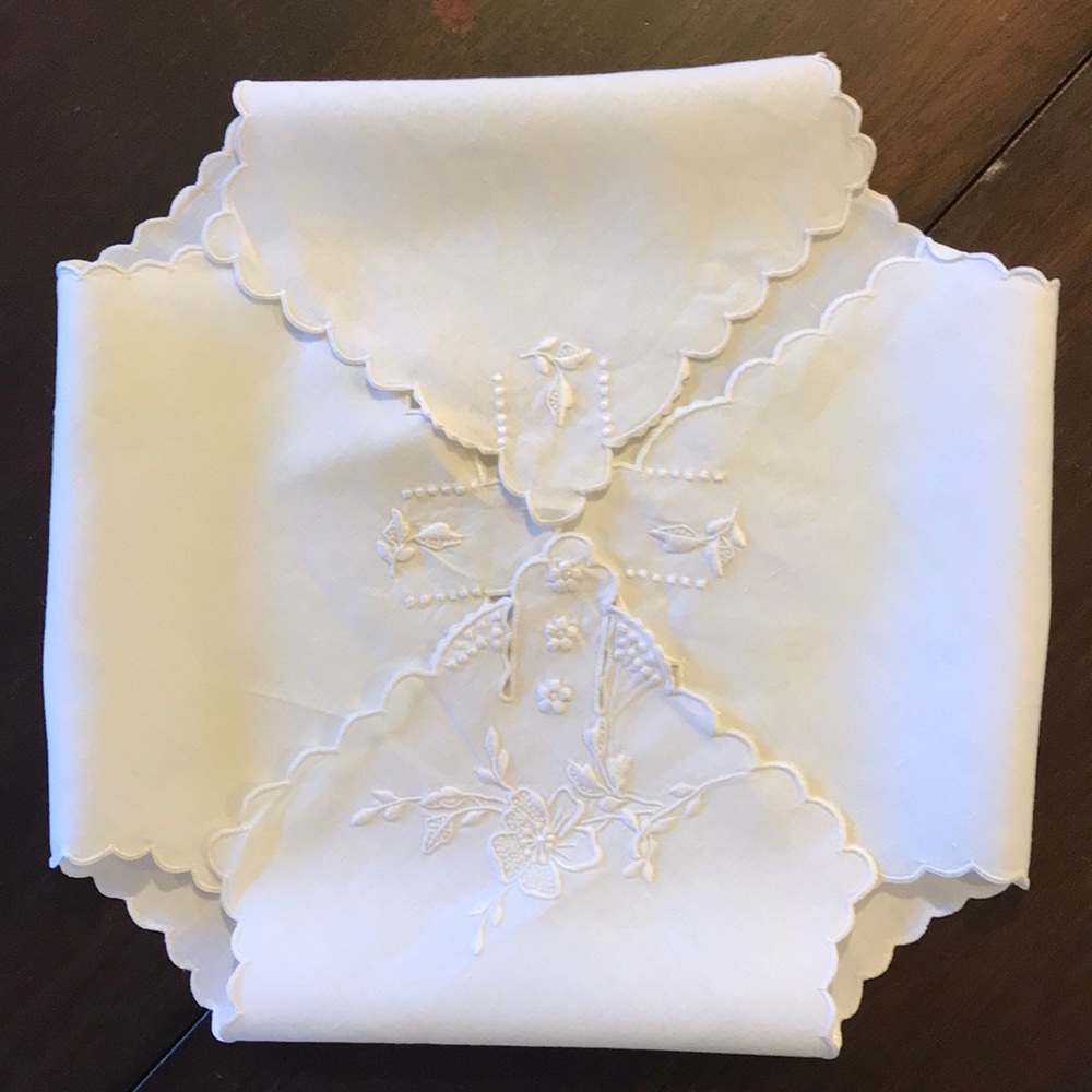 Pair of Vintage Hand-Embroidered Napkins